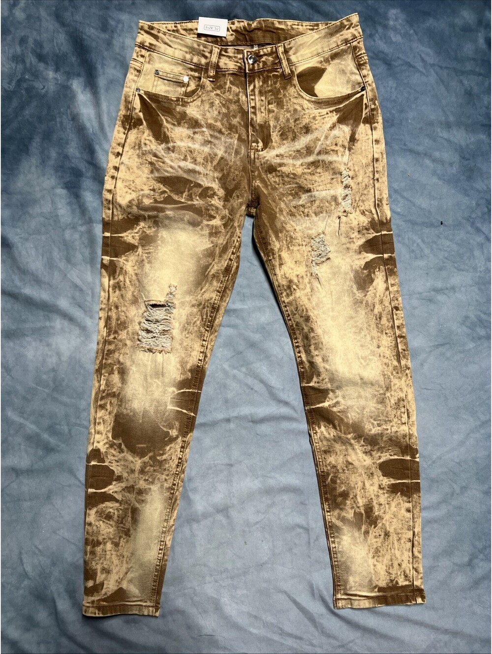 Very Cool Unknown Brand Designer Jeans Distressed Brown W32 - 1209-2G